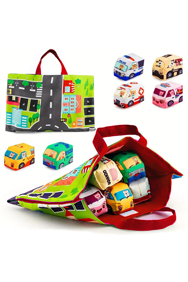 vevons Oyun Matı, Taşıma Çantası, Araçlar İle Çocuklar İçin İlk Öğrenme Oyuncak Seti