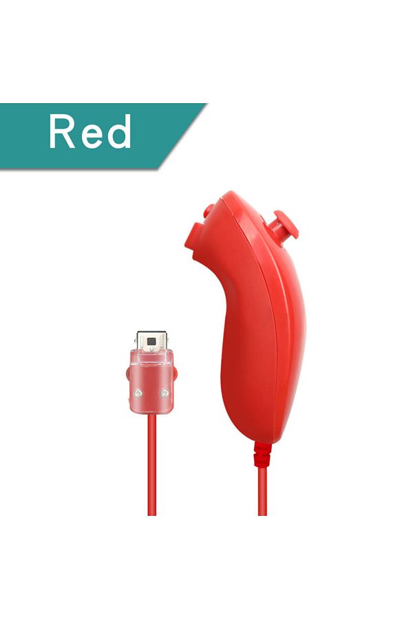 TECTINTER-Red Wired Nunchuck For Nintendo Wii Game Controller Hand Curved Game Handle Controller Nunchuk For W 1