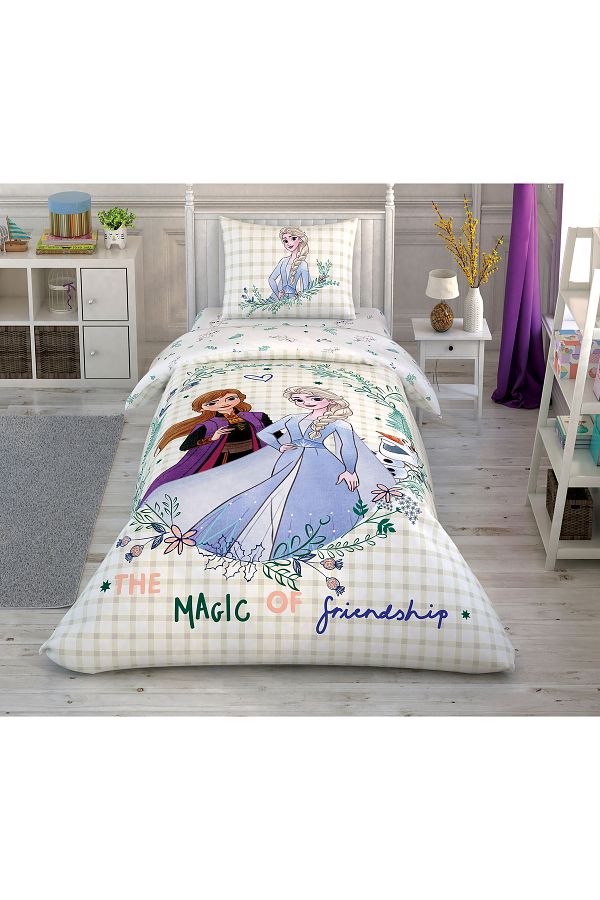 Taç-Set de lenjerie de pat din bumbac cu licență Disney Frozen 2 Friendship 1