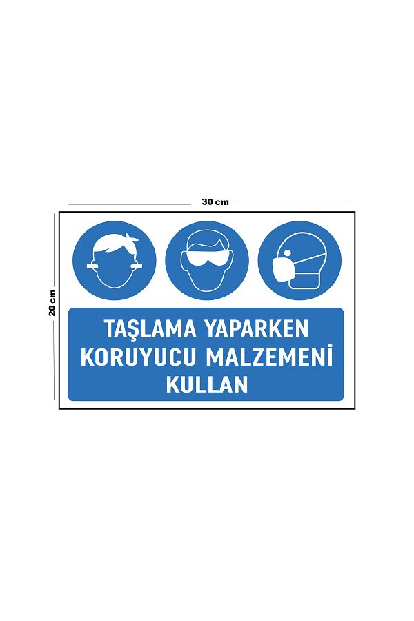 Lucena-Use Protective Material When Grinding Metal 20cm X 30cm A4 Size Warning Sign Direction 1