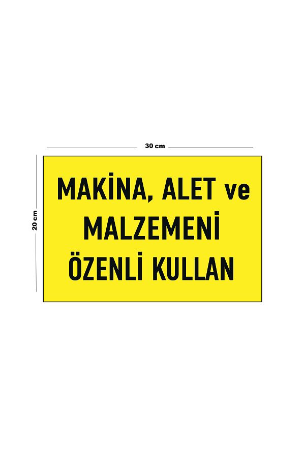 Lucena-Careful Use of Metal Machinery Tools and Materials 20cm X 30cm A4 Size Warning Sign Direction 1