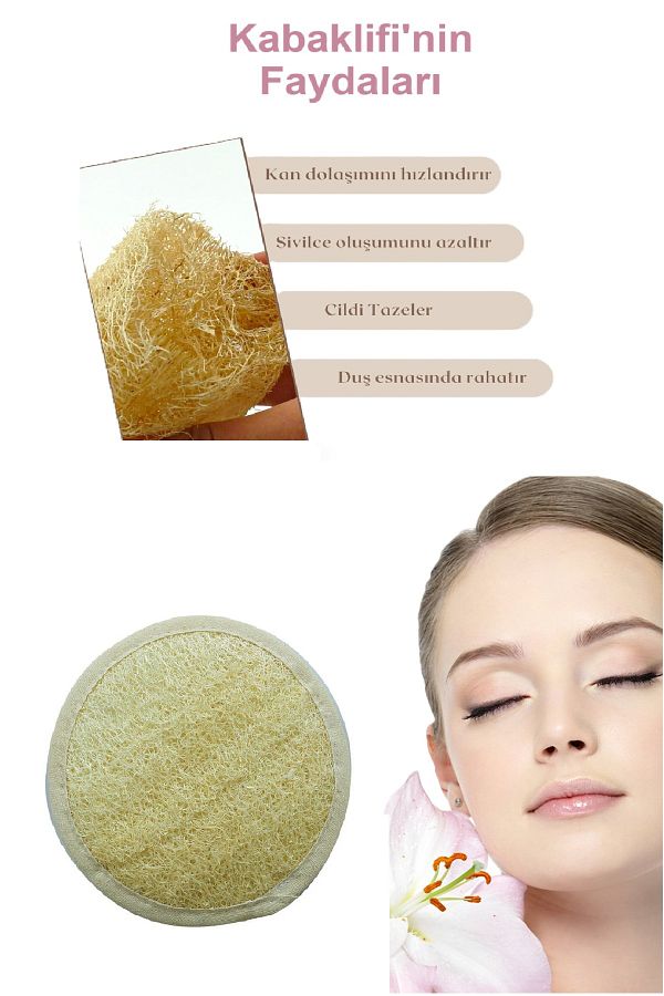 Nadom-Natural Pumpkin Fiber Face Pad Exfoliating Effective Round Bath Scrub 1