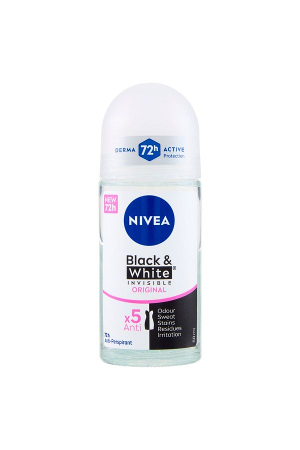 NIVEA-NIVEA ANTIPERSPIRANT ROLL ON 50ML INVISIBLE BLACK&WHITE ORIGINAL 1