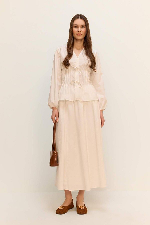 DeFacto-A-Line Basic Plain Poplin Maxi Hijab Φούστα E7453ax25sm 1