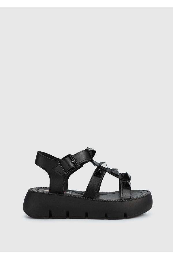 Kiddo-Girl's Black Flat Sandals 1