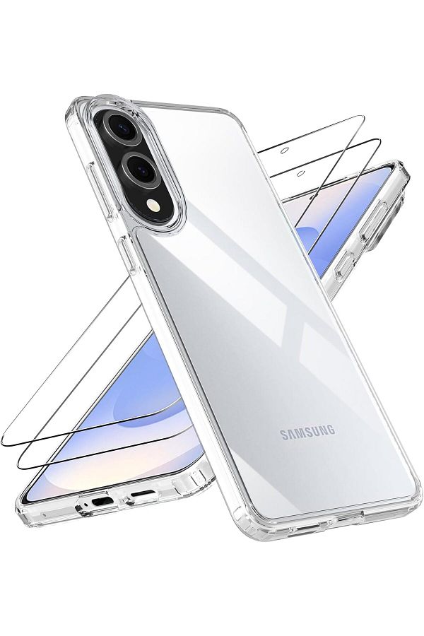AWH-غلاف شفاف لهاتف Samsung Galaxy S25 Edge 5G، غلاف هاتف S25 Edge + شاشة [عبوة من قطعتين]، TPU ناعم 1