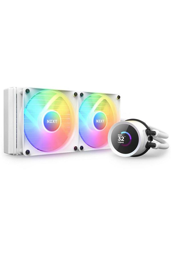 Nzxt-NZXT Kraken 240 RGB CPU Cooler, pump with LCD screen, ARGB controller, white 1