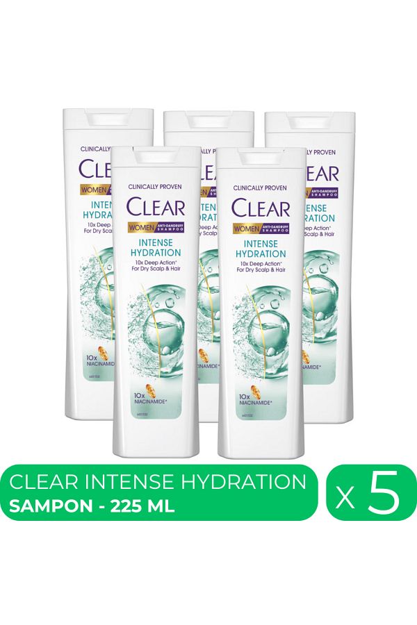 Clear-Intense Hydration, sampon par uscat femei, 5 buc x 225 ml 1