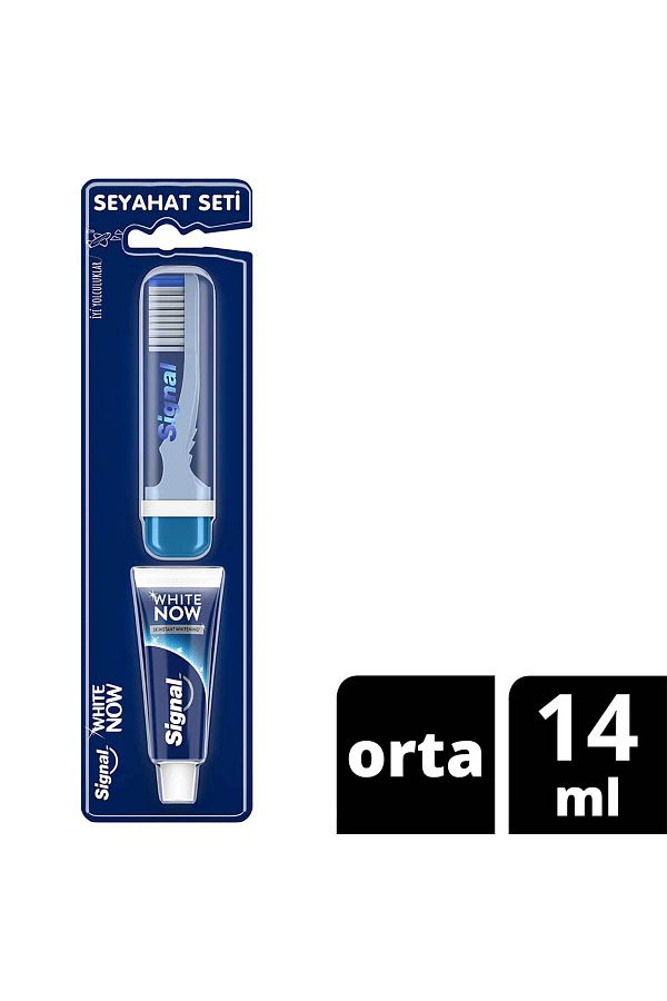 Signal-White Now Toothpaste 14 ml + Toothbrush Travel Set 1
