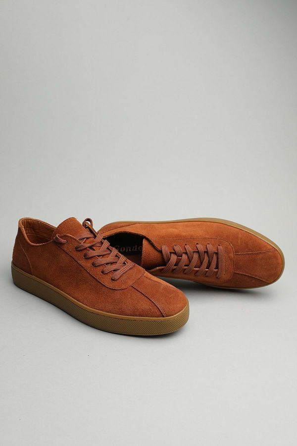 Gondol-Men's Genuine Leather Classic Casual Tan Suede Shoes 41 Ttx.518 1