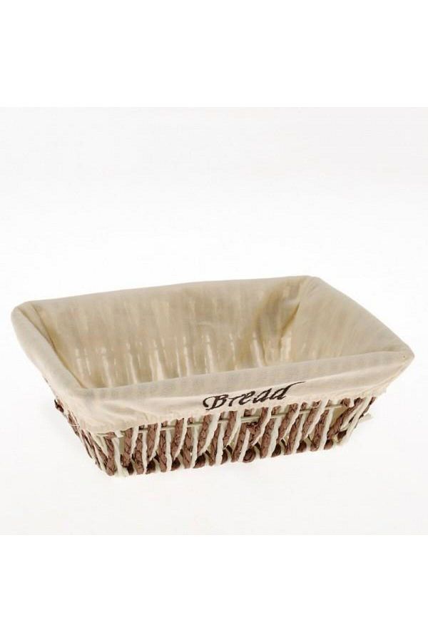 Ün-Ev-1522A Stylish Designed Brown Cream Rectangular Wicker Bread Basket 1