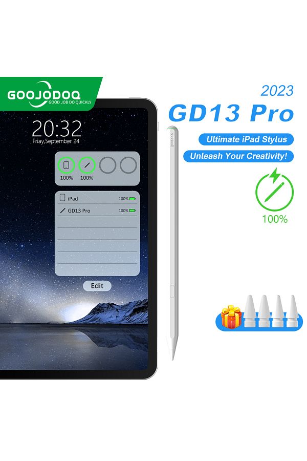 GOOJODOQ-4 رؤوس قلم Apple Pencil 2 للشحن اللاسلكي مع خاصية رفض راحة اليد لجهاز Apple iPad 10 9 8 Mi 1