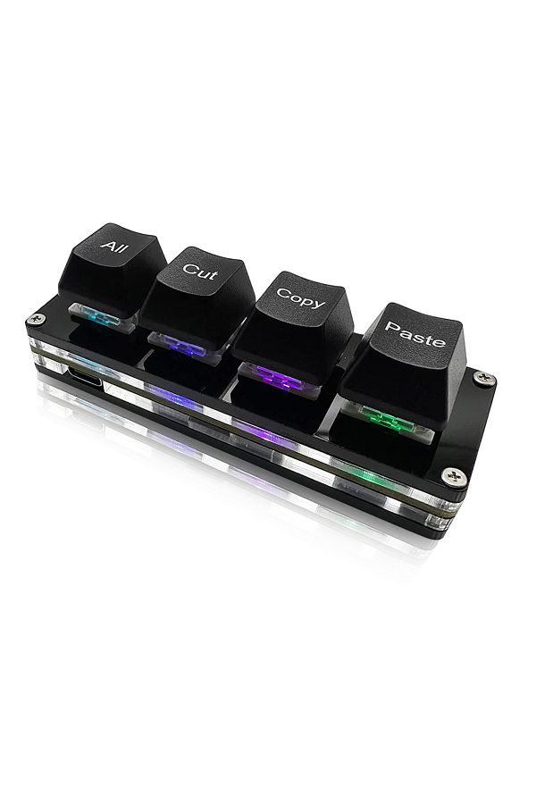Choice-Black Mini 4-key Select All Cut Copy Paste Macro Pad Ctrl A X C V Shortcut One Handed Keyboard Rgb G 1