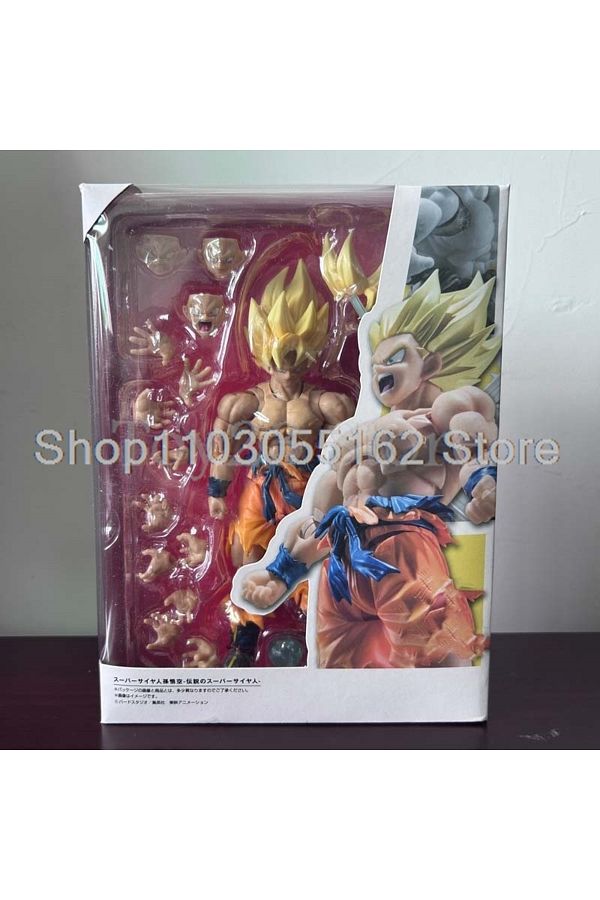 BANDAI-with box SHFiguart Dragon Ball Z SSJ Battle Damage Legendary Super Saiyan Son Goku Action Figure Mod 1