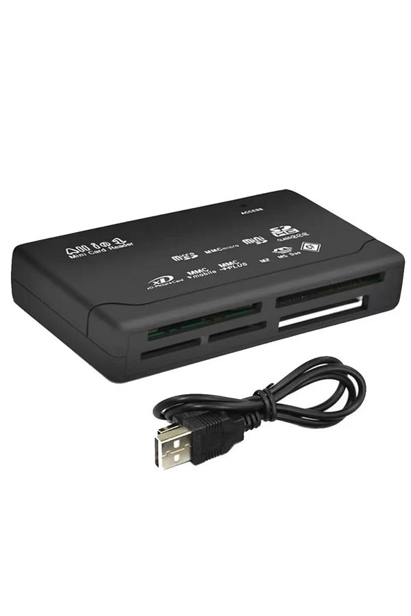 Choice-قارئ بطاقات ذاكرة صغير USB 2.0 أسود، قارئ بطاقات متعدد الوظائف الكل في واحد، 480 ميجابايت في الثانية، Tf، M2، Xd، 1
