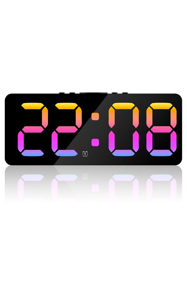 Choice-pink light Digital Alarm Clock Large LED Display Brightness Dimmable Digital Clock with USB Charging 1