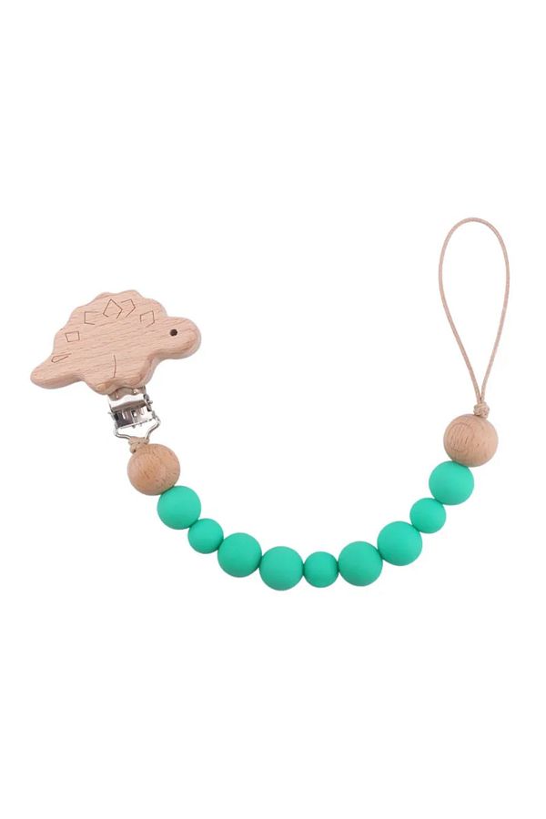 Choice-NO.11 1-2pcs Baby Pacifier Clip Wooden Teethers Bracelet Set Cartoon Star Cloud Cat Silicone Beads B 1