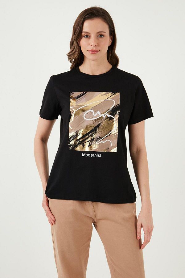 Fashion Friends-Tricou din bumbac cu decolteu rotund - TRIOC 24Y0698K1 1