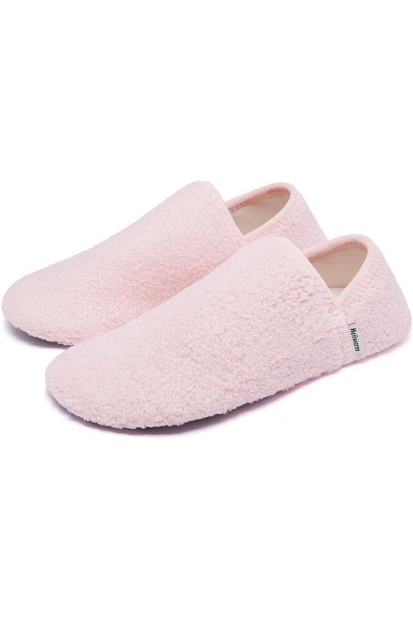 Heiiwarm-unisex slippers, plush/rubber, pink, size 46/47 1