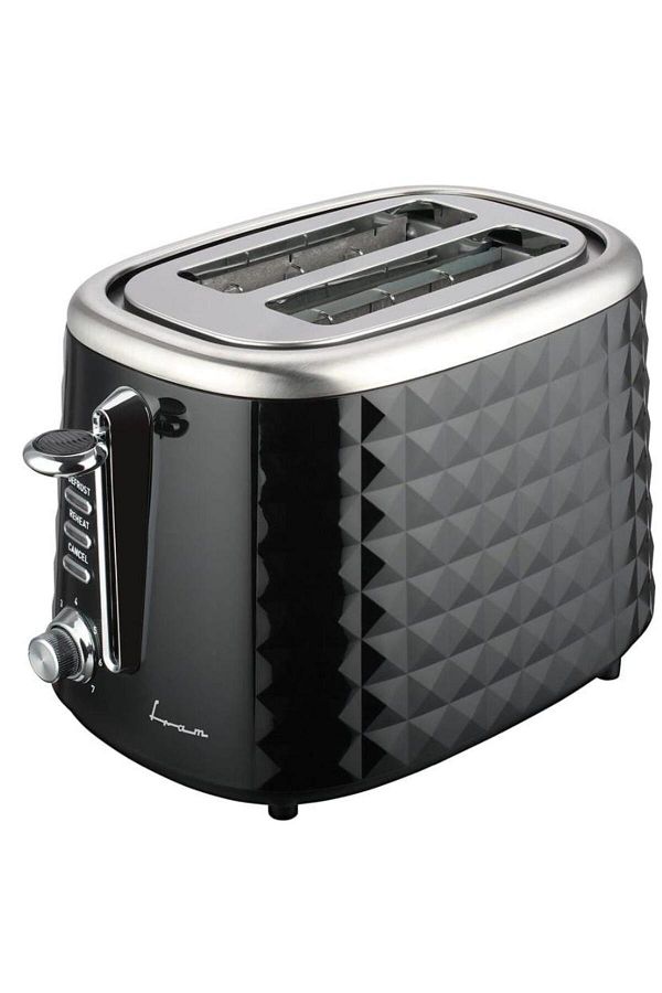 FRAM-Fram FTP-850BK Toaster, 850 W, 2 Slices, 7 Browning Levels (Black) 1