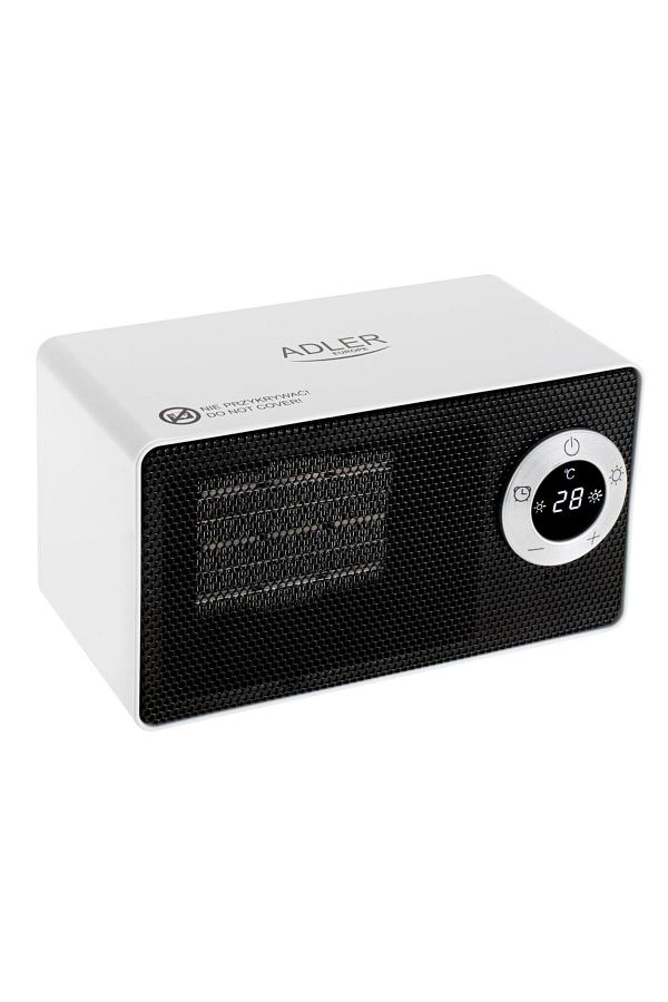 adler-Ceramic heater with LCD Adler 7746, 1000 W, 2 power levels, Timer, Touch control (White) 1