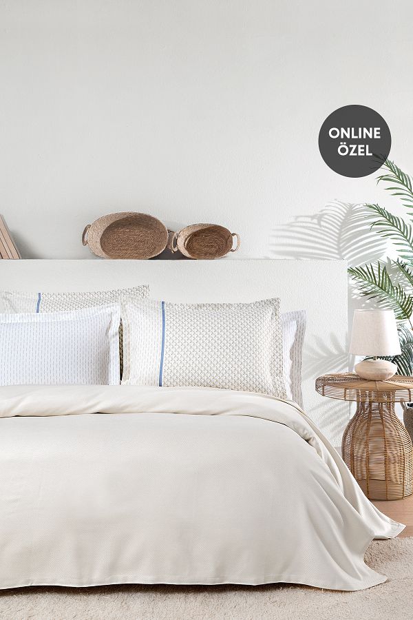 Yataş-Pinto Single Bamboo Pique Set - Ecru 1