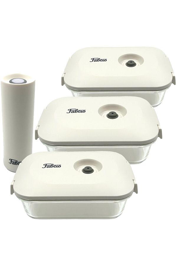 Fabcio-Fresco Vacuum Storage Container Set (Vacuum Pump + 3 Pcs 1Lt Containers) 1