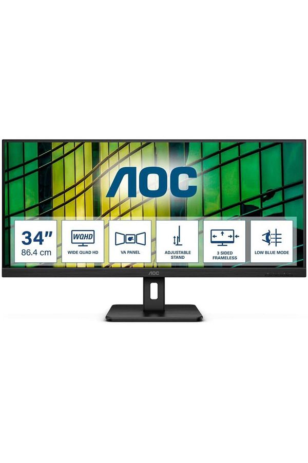 Aoc-Monitor Gaming VA LED AOC 34" U34E2M, Full HD (1920 x 1080), HDMI, DisplayPort, 100 Hz, 4 ms (Negru) 1