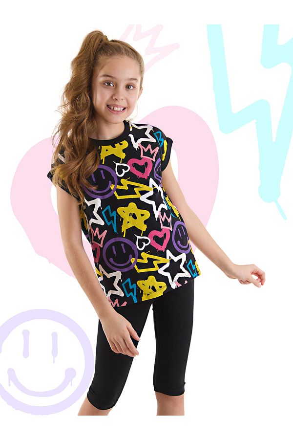 MSHB&G-Street Style Sommer T-Shirt und Leggings Set für Mädchen 1