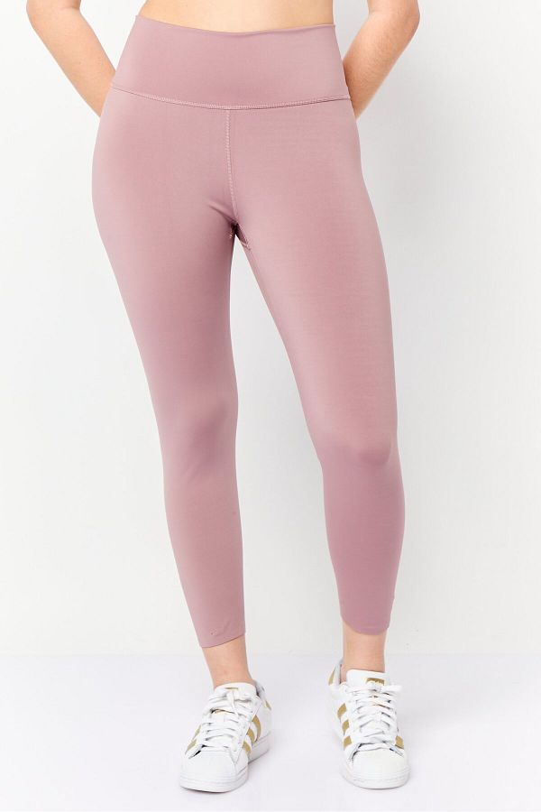 adidas-Women Tight Fit Training Optime Luxe 7/8 Leggings, Mauve 1