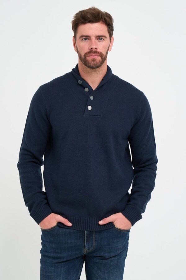 Timeout-Men's sweater with buttons at the base of the neck 1