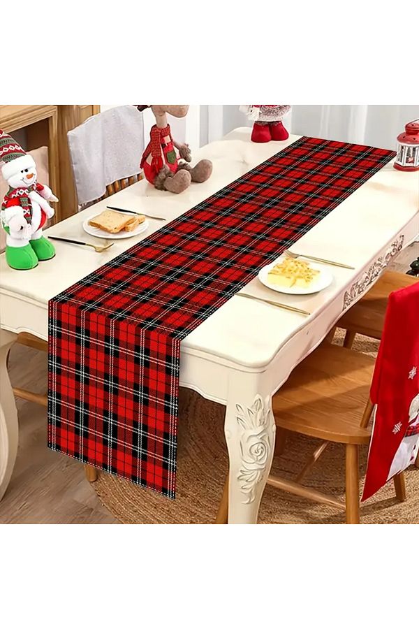 baladı home ev tekstil home collection-Runer Tablecloth Square Pattern Modern Kitchen Decor, Multiple Sizes Available, Table Run Decor 1