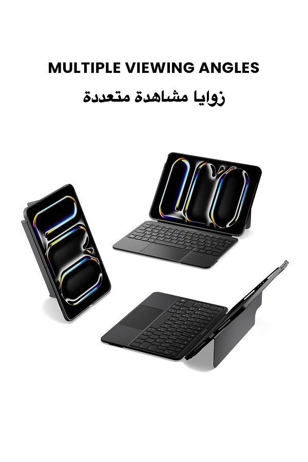 Tinymoose-SpacePad iPad Keyboard 3-Way Touchpad, Detachable, EN/AR Air 4/5, Pro 11 2018 2022, Air 11 2024 1
