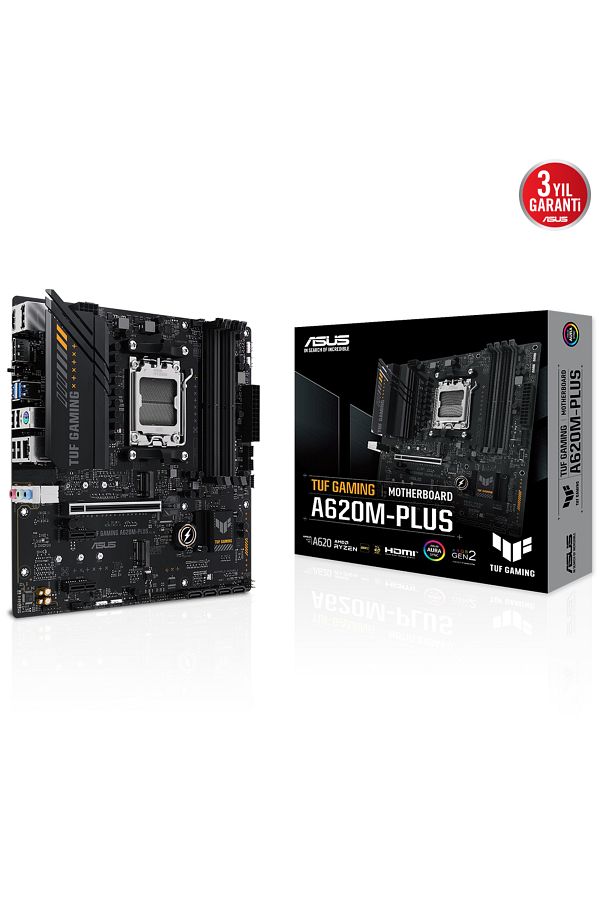 ASUS-Tuf Gaming A620M-Plus Amd A620 Socket Am5 Ddr5 6400(Oc)Mhz Matx Motherboard 1