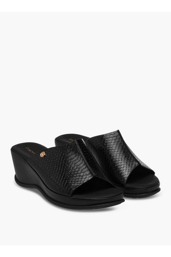 Paprika-Textured Slip-On Sandals with Wedge Heel 1