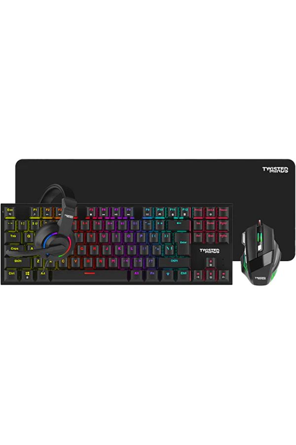 Twisted Minds-Gaming Combo 4-in-1 TM-FUSION-X - Wired Keyboard, Adjustable DPI Mouse, Fixed LED Head 1