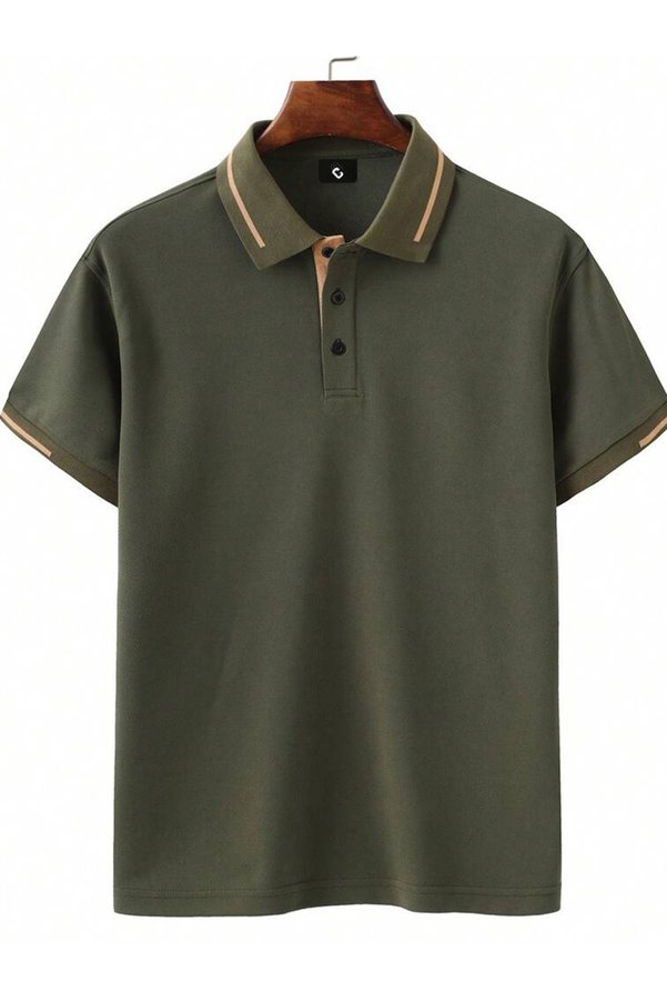 SELF CONTROL Cotton Regular Fit Buttoned Polo Collar T Shirt Men