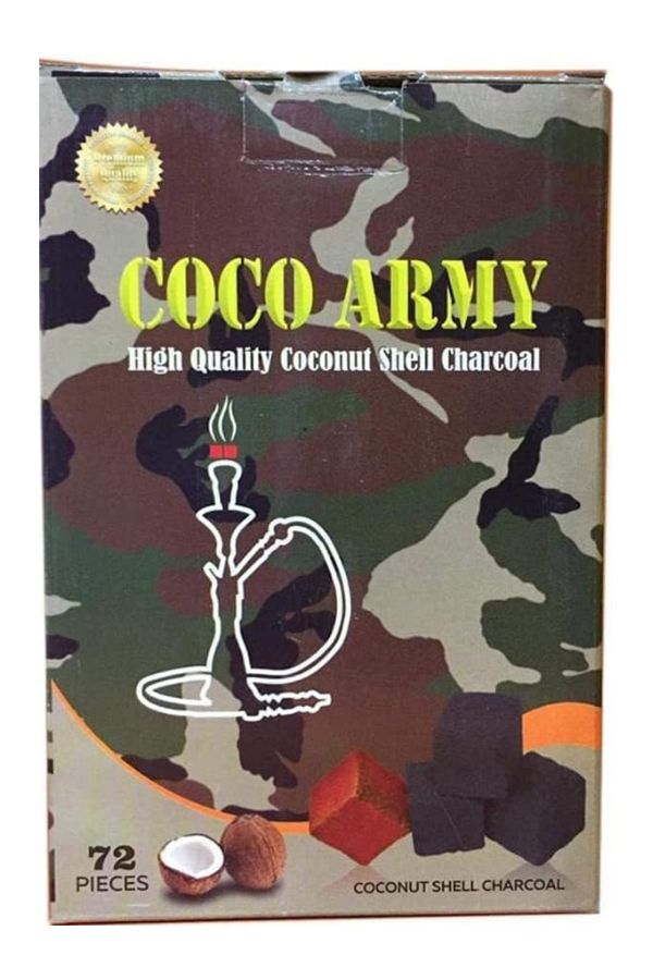 X TURBO-فحم جوز الهند من X TORBO Coco Army للشيشة/البخور (1 كجم / 72 مكعبًا) 1