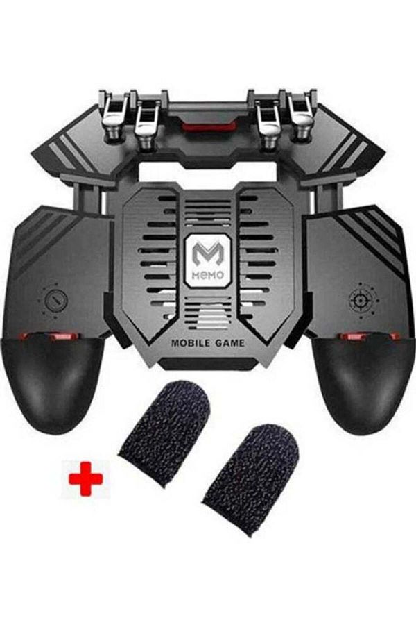 Generic-Memo AK-77 Six Fingers 4 Keys PUBG Controller With Fan + 1 Pair Finger Gloves Sleeve Touch Trigger 1