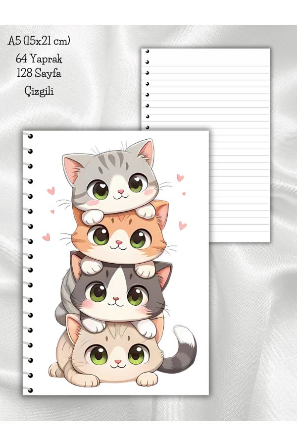 daily notebook-A5 Size 64 Sheets Version Striped Pen and Line Line 1