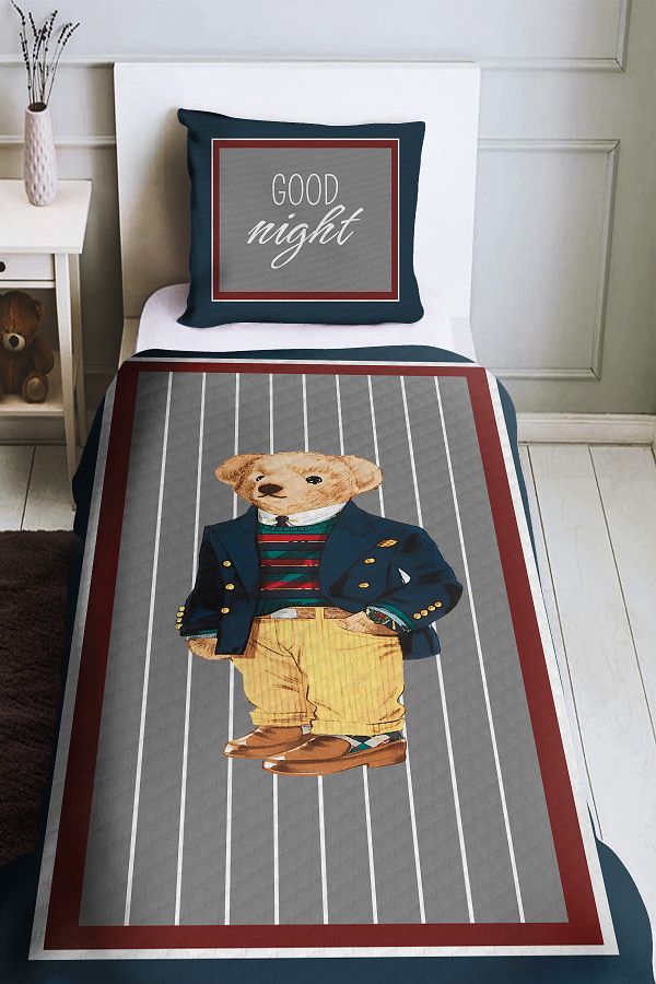 BelezaHome-Fares Bear Single Cotton Pique Set 1