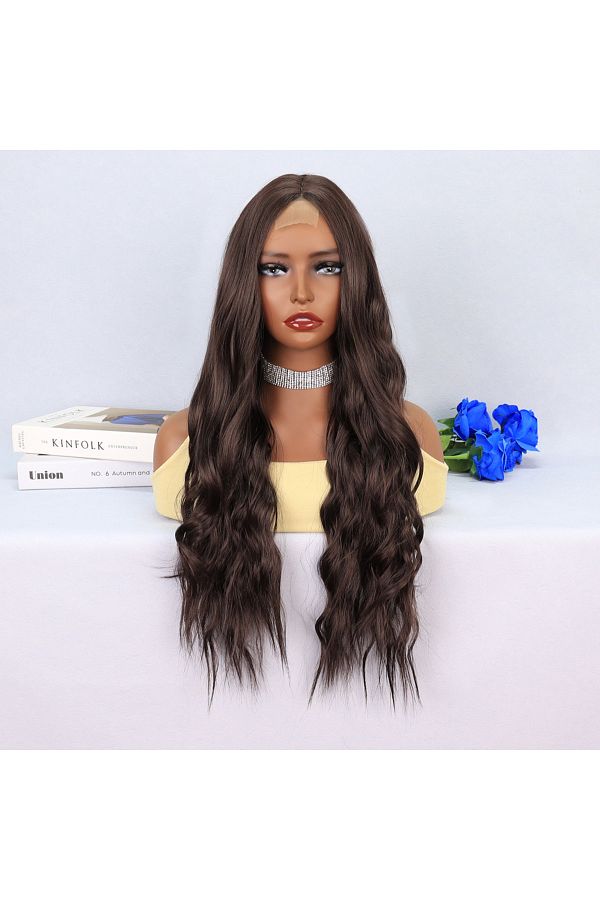doremodam-Dark Auburn Wavy Long Tulle Wig - 582386 -1453 1