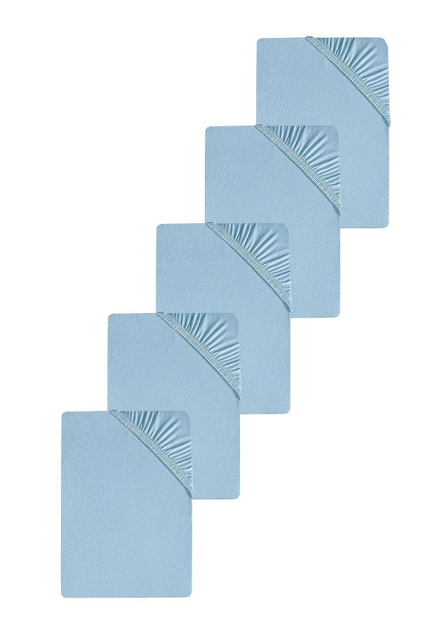 COTENCONCEPT-5 bucăți cearșaf de pat din bumbac simplu 80 x 200 x 30 cm cearșaf de pat din bumbac pieptănat elastic 1