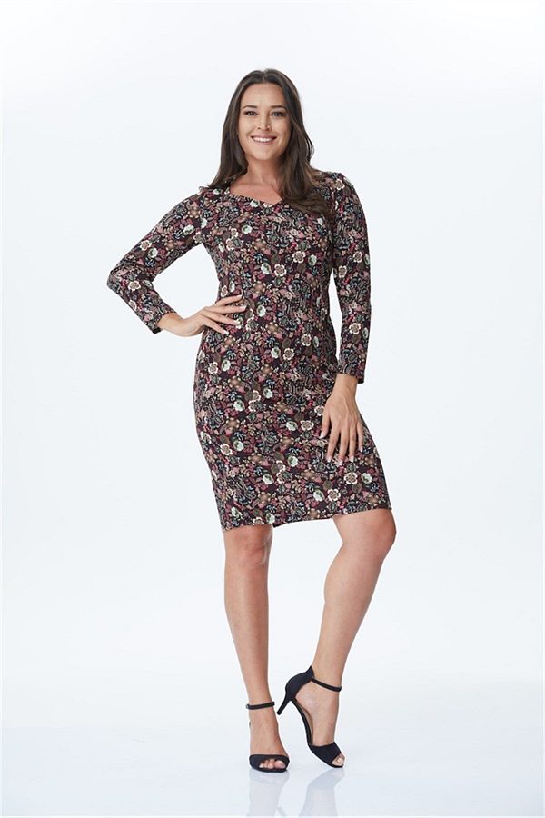 MYLİNE-Frame Collar Detailed Dress 1