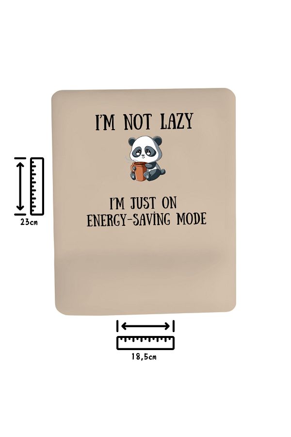 IVART-Panda- I'M Not Lazy, I'M Energy Saving Mode Printed Wrist Support Rectangular Mouse Pad 1