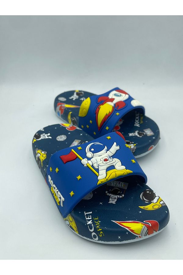 GEZER-Boy's Slippers (Rocket and Astronaut Pattern) 1