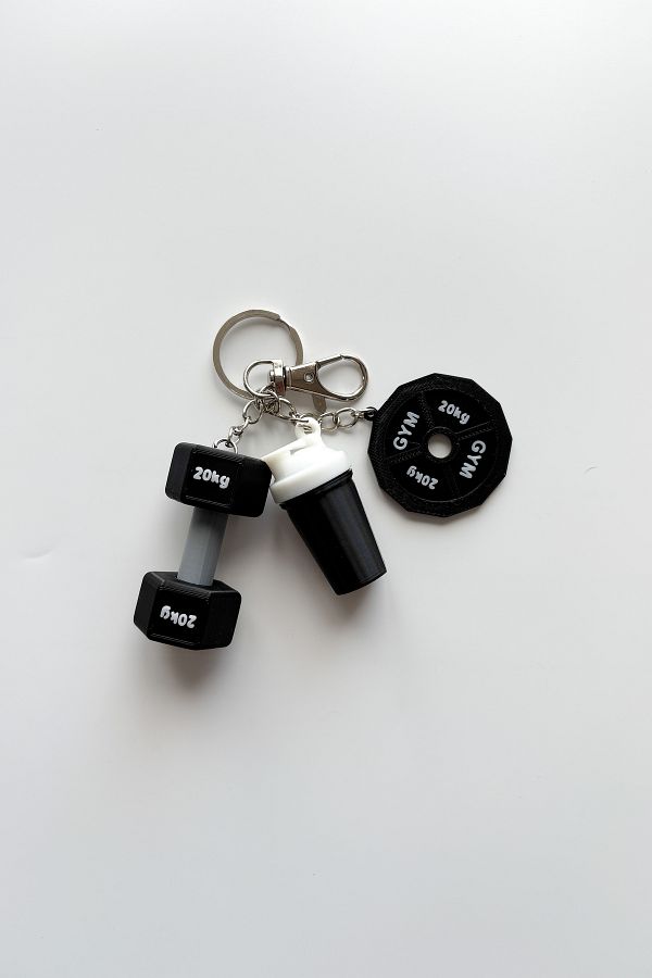 sin istanbul-Gym Silver Chain Keychain, Bag Ornament 1