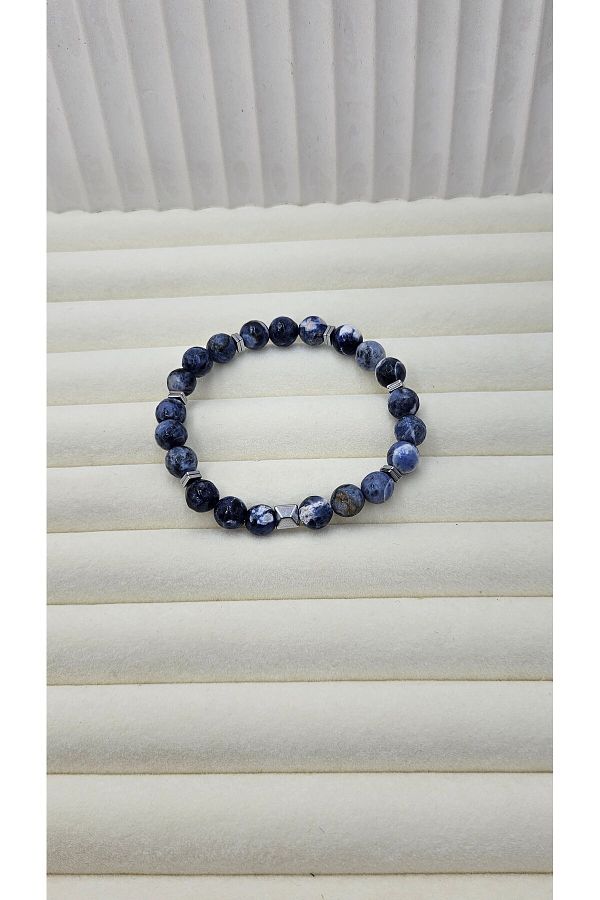 AURA-Unisex Sodalite Stone Nature Stone Bracelet 1