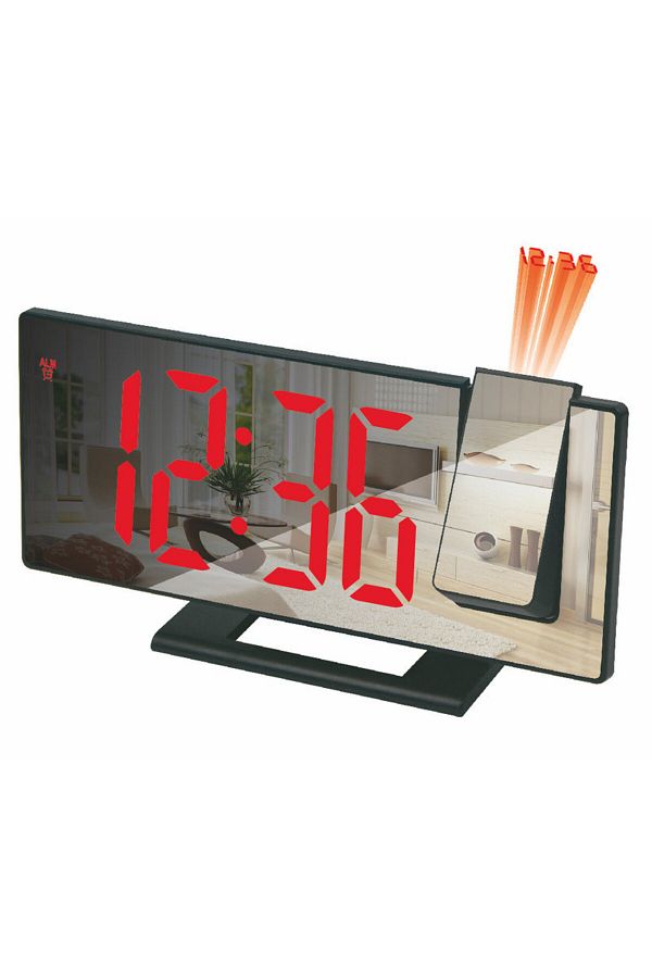 Choice-D2363-BR Mirror multifunctional projection alarm clock Intelligent luminous clock Bedroom large scre 1