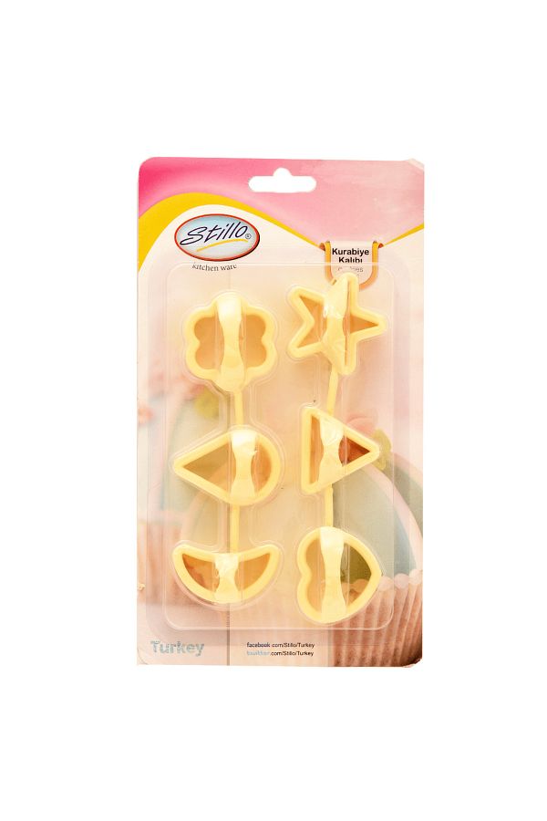 Generic-Plastic cookie cutter, different shapes, 6 pieces, multi-colored 1